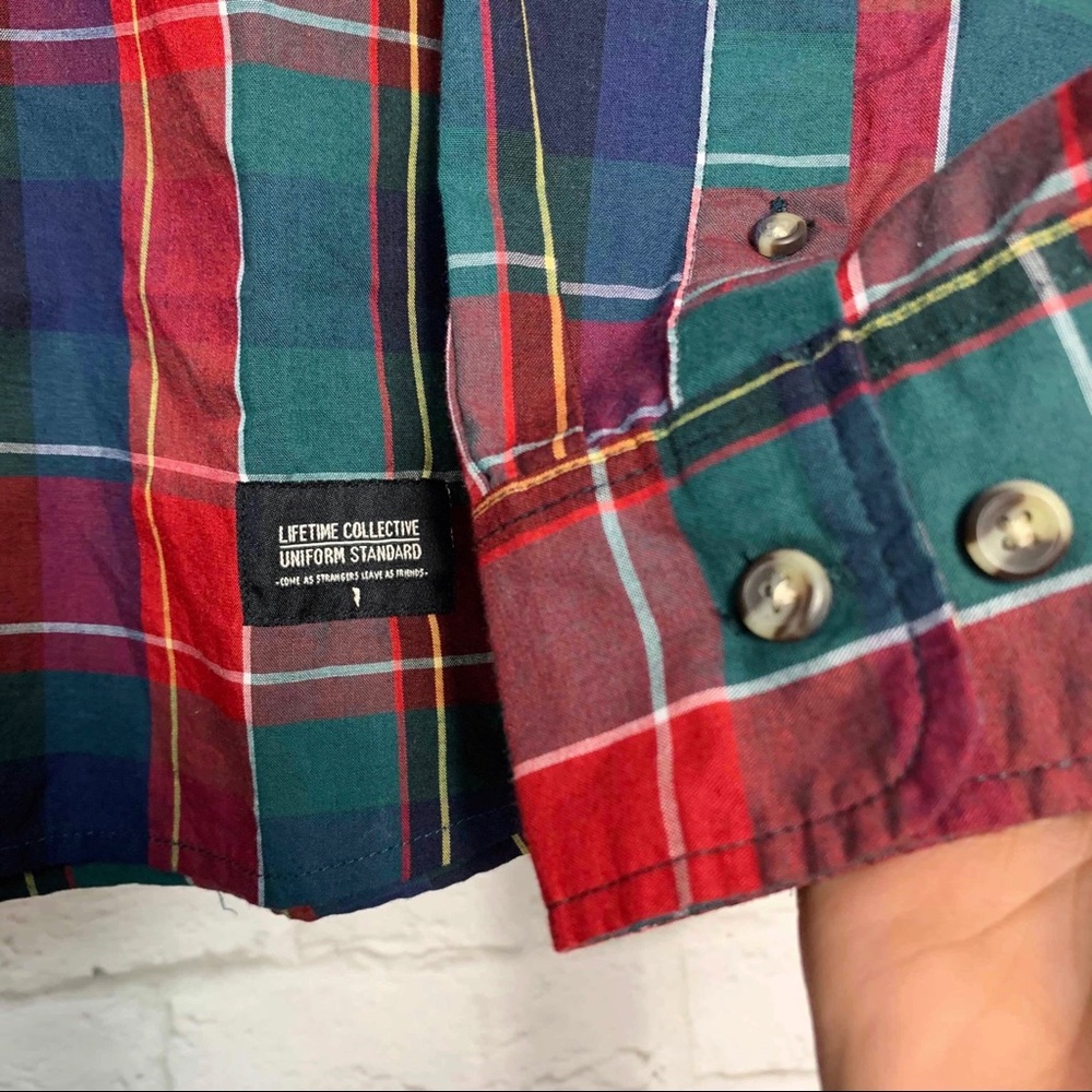 LIFETIME plaid checkered button down polo - Picture 2 of 6